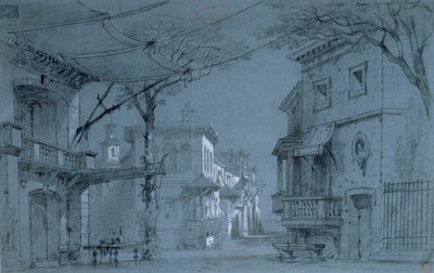 Progetto per il set di Les Caprices de Marianne di Alfred de Musset (1810-1857) da Francois J. and Rube, Auguste A. Nolau